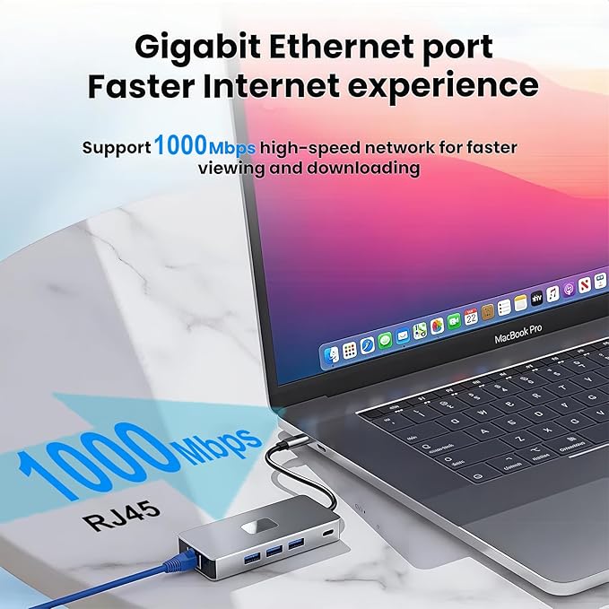 Laptop Docking Station 3 Monitors HDMITriple Monitor Docking Station 2 HDMI/DP USB C Docking Station 2 HDMI Monitor with 100W PD Charging USB A/C 3.0 Gigabit Ethernet for Dell/HP/Lenovo