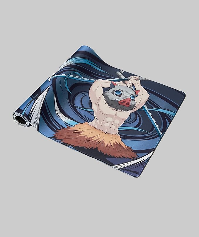 Demon Slayer Kimetsu No Yaiba Inosuke Gaming Mouse Pad Computer Mouse Mat Flat Stitched Edge Non-Slip Rubber Base Gamers &amp Office Use - Officially Licensed