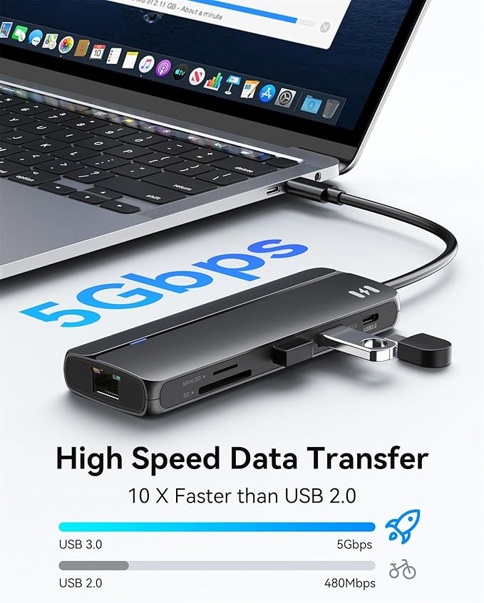 Selore Docking Station for MacBook Pro/Air 10-in-1 Dual HDMI Adapter for Mac USB C Hub for MacBook Docking Station Dual Monitor with 2 HDMI Ethernet PDUSB-C 2 USB-A SD/TF for M1/M2