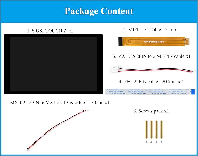 8inch DSI Touch Screen 10-Point Capacitive Touch Display 800x1280 IPS Panel Optical Bonding Toughened Glass Panel Compatible with Raspberry Pi 5/4B/3B+/3B/RK3506/RK3576/ESP32-P4