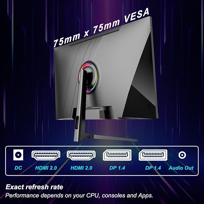LXZ 32 4K Monitor UHD 3840 x 2160 VA Panel AMD FreeSync Premium 178° Viewing Angle 100% sRGB 3500:1 Contrast Ratio Compatible with Wall mounting 75 x 75MM