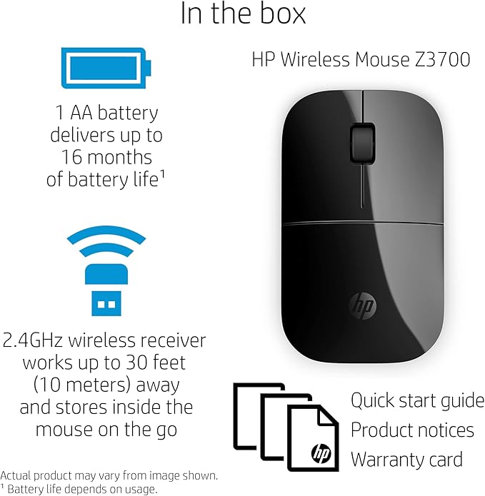 HP Wireless Mouse Z3700 (26V63AA#ABL Black)