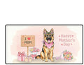 Happy Mother's Day German Shepherd Love Dog Mom Heart Flower Desk Mat Full Keyboard Mouse Pad Alsatian Dog Lover Gifts Large Mousepad 12004