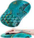 Mouse Pad Wrist Support Ergonomic Mouse Pad with Wrist Rest Comfortable Computer Mouse Pad for Laptop Pain Relief Mousepad with Non-Slip PU Base Green