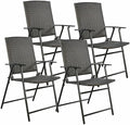 Office Chair Gaming Chair Computer Chair 4 Piece Brown Folding Chair Furniture Outdoor Indoor Camping Garden Pool