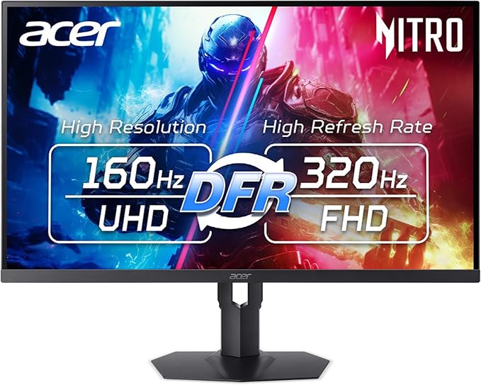 Acer Nitro 27” 4K UHD 3840 x 2160 Gaming IPS MiniLED Monitor | AMD FreeSync Premium | 160Hz Refresh Rate to FHD 320Hz (DFR) | Up to 0.5ms | 1 x Display Port 1.4 &amp 2 x HDMI 2.1 Ports | XV275K V3bii