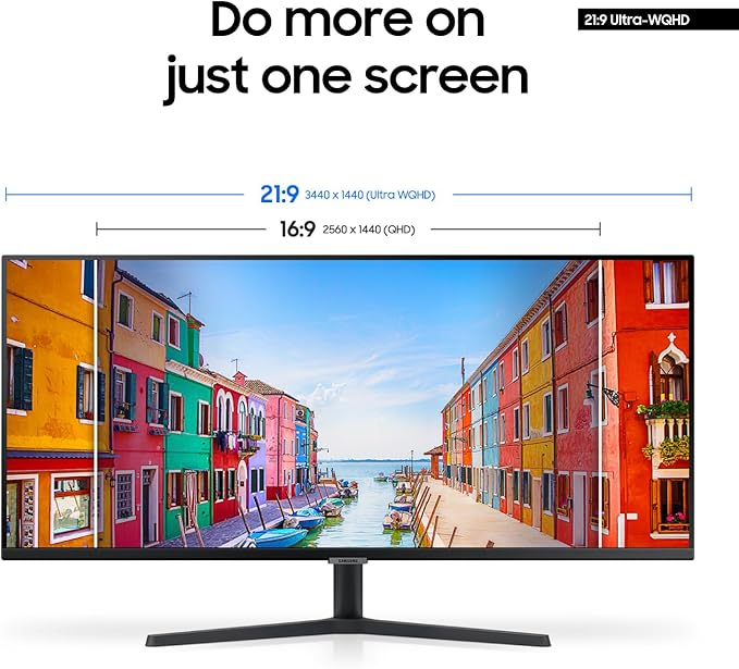 SAMSUNG 34 ViewFinity S50GC Series Ultra-WQHD Monitor 100Hz 5ms HDR10 AMD FreeSync Eye Care Borderless Design PIP PBP LS34C502GANXZA 2023 Black