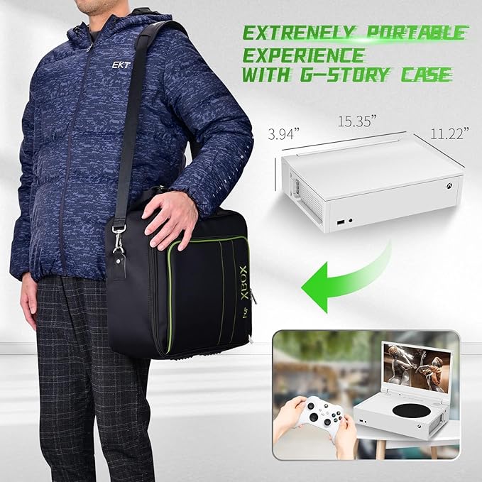 G-STORY 14‘’ Portable Monitor for Xbox Series S 1080P Portable Gaming Monitor IPS Screen for Xbox Series S（not Included） with Two HDMI HDR Freesync Game Mode Travel Display for Xbox Series S