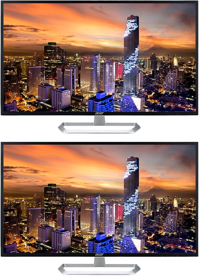 acer EB321HQU C 32-inch 1440P Quad HD IPS 60 Hz 4 ms LED Backlit Widescreen LCD Monitor 2-Pack Bundle with Eye Care VGA HDMI DisplayPort black