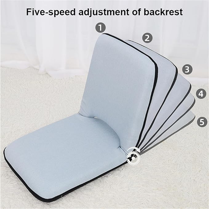 BTZHY Floor Chair Floor Chair with Back Support Floor Chairs for Adults Folding Floor Gaming Chair Portable Legless Chair 5 Adjustable Position for Balcony Reading Bedroom Study RoomOrange