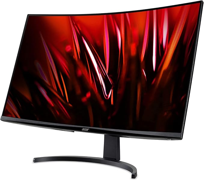 acer Nitro 31.5 Inch WQHD 2560 x 1440 1500R Curved Gaming Monitor | AMD FreeSync | Up to 180Hz Refresh | 1ms (VRB) | Tilt | One Display Port 1.4 &amp Two HDMI 2.0 | EDA323QU S3bmiiphx (Renewed)