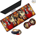 Extended Gaming Mouse Pad Desk Pad Keyboard Pad Mouse Wrist Rest and Coaster Anti-Slip Rubber Base Mouse Pad Suitable for Gaming and Office Guitar