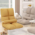 Transformable Folding Sleeper/Simplicity Sofa Chair/Lazy Sofa/Game Chair for Adults &amp Kids – Removable Lounger Cover – Single Tatami Bed Backrest Chair – and Free Long Bolster Pillow(Beige)