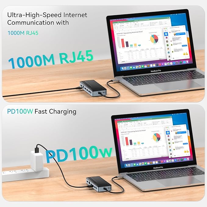 Yottamaster USB C Hub with 4TB M.2 NVMe SSD Enclosure 8 Ports USB C HUB Adapter 10Gbps USB 3.2 Gen2 4K@60Hz HDMI 100W PD Ethernet for Windows Mac [Diskless] - YM28PR