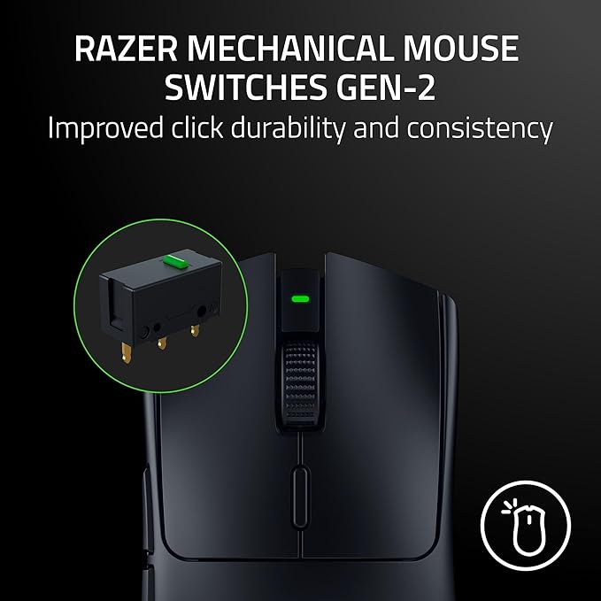 Razer Viper V3 HyperSpeed Wireless Esports Gaming Mouse: 82g Lightweight Design-30K DPI Optical Sensor-Up to 280 Hr Battery Life-HyperSpeed Wireless-Mechanical Switches Gen-2-Classic Black (Renewed)