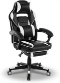 DJY-2470 Ergonomic Gaming Chair Racing Style Computer Chair with Adjustable Lumbar Support &amp Reclining PU Leather Video Game Chair for Adults Black &amp White