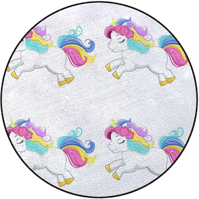 Pink Chair Mat for Hardwood Floors Tile Floors Office Chair Mat Desk Chair Mat Computer Rolling Chair Rug Floor Protector Mat Pooping Rainbow Over Girls Fairy Tale Diameter 39.4 in