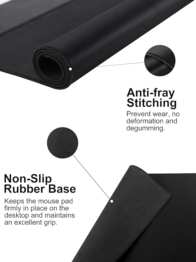 TopMade Mouse Pad with 15W Fast Wireless Charging 35.43x15.75 XXXL Large Gaming Mousepad Waterproof Desk Pad Classic Black Computer Desk Mat(Includes 20W PD Power Adapter &amp 6.56ft Woven Cable