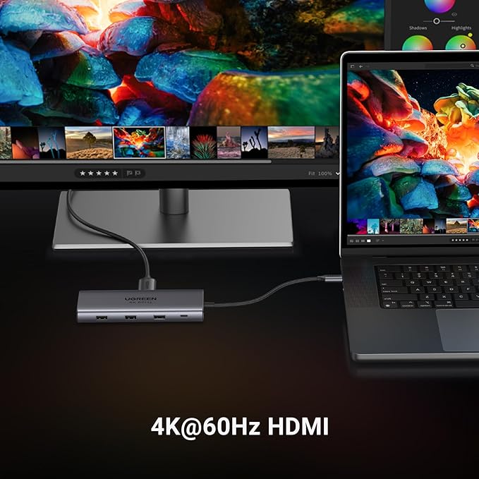 UGREEN Revodok Pro 109 USB C Hub 9 in 1 10Gbps USB C 3.2 &amp USBA 3.2 4K HDMI 100W Power Delivery SD/TF Card Reader Gigabit Ethernet for MacBook Pro/Air iPhone 16 15 Pro/Max Thinkpad and More