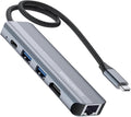 USB C Hub Ethernet HDMI Multiport Adapter for MacBook Pro/Air iPad Laptop Dock with 5Gbps USB A/C 1Gbps RJ45 Gigabit Ethernet 4K 30Hz HDMI 100W Pass Through Charging