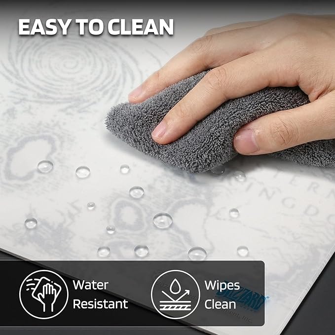 Blizzard Official Gaming Mouse Pad of WowTempered Glass MaterialOffice &amp HomeNon-Slip Rubber Base Special Glass Surface for Top Accuracy and SpeedEasy to Clean13.8in*11.8in (The Azeroth Whit