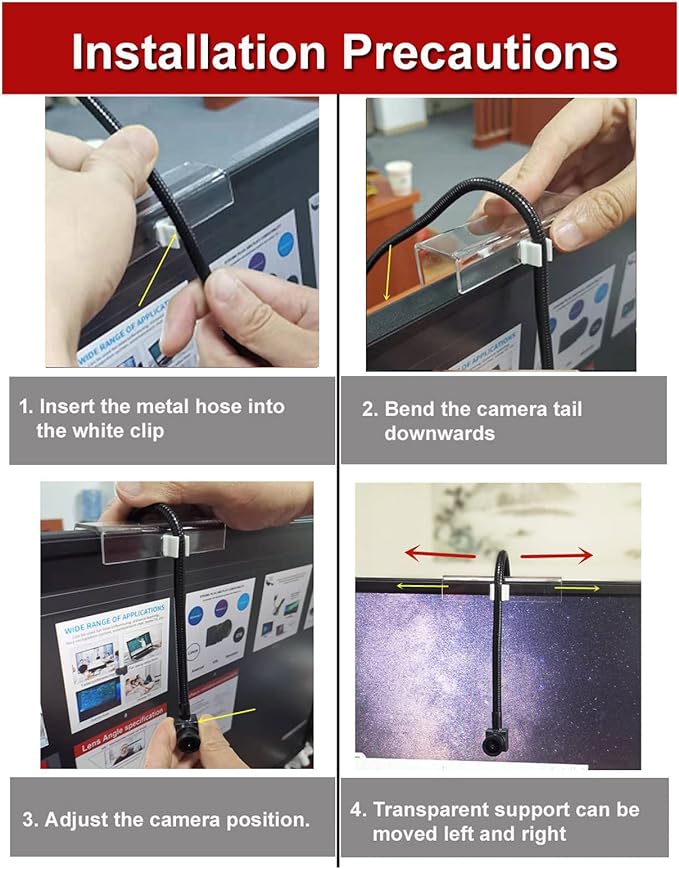 Center Cam Middle Screen Webcam 1080P Center Webcam for Laptop and Desktop Eye to Camera Plug &amp Play USB Webcam with Built in Microphone for Video Conferences AF MF Focus Mode