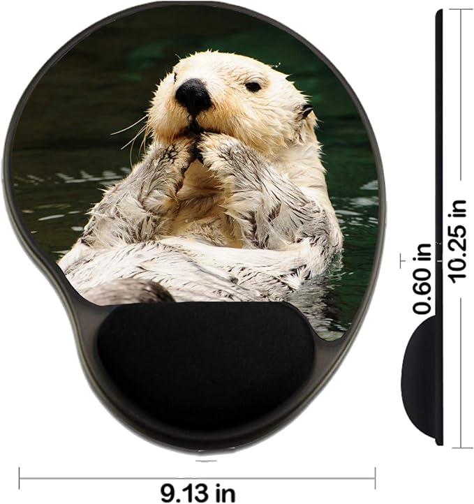 MSD Mousepad Wrist Rest Protected Mouse Pads Mat with Wrist Support IMAGE ID: 10505527 Arctic tundra white otter eating