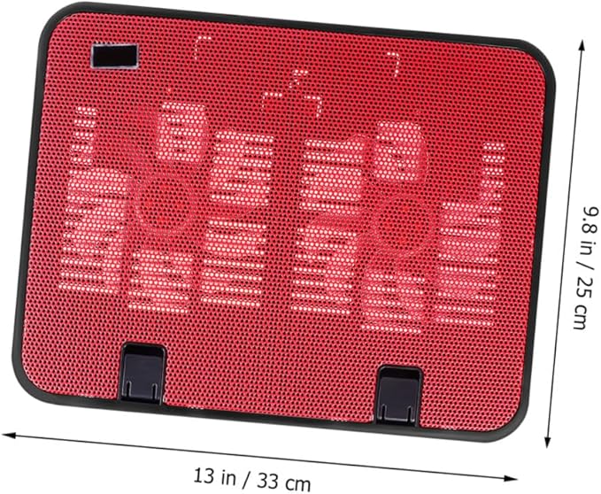 Laptop Cooling Pad with Dual Quiet USB Fans Ergonomic Stand Slip Design for Efficient Heat Dissipation Portable Notebook Cooler for Travel and Office Use