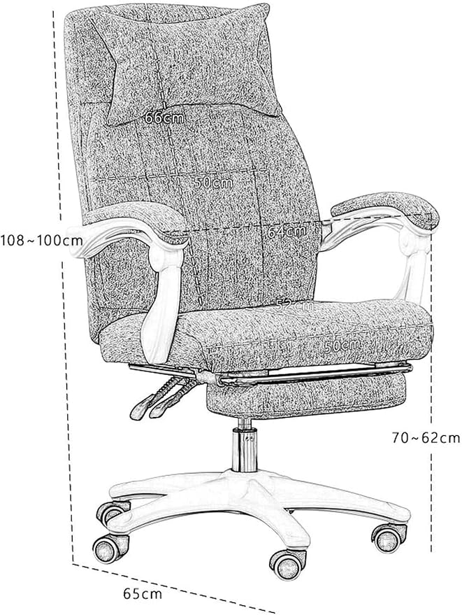 Gaming Chair Executive Office Computer Desk Chair Linkage Recliner with Headrest and Retractable Footrest (Color : Grey)