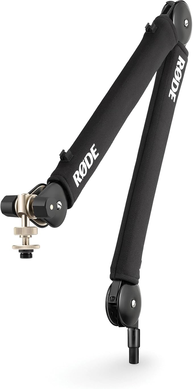 Rode PodMic USB Dynamic Broadcast Microphone with Rode PSA1+ Broadcast Microphone Boom Arm XLR Cable Green SC27 USB-C to USB-C Cable and Green WS14 Pop Filter