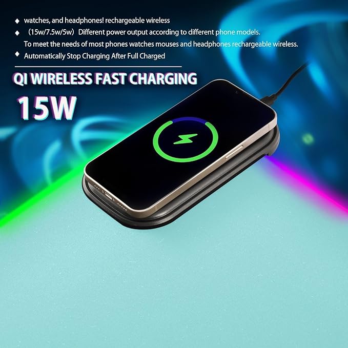 Light Blue Teal Mouse Pad Gaming Mousepad Non Slip Desk Mat Wireless Charging RGB Computer Mouse Pads Keyboard Pad Mats for Office Home Desktop 35.4 x 15.7 in