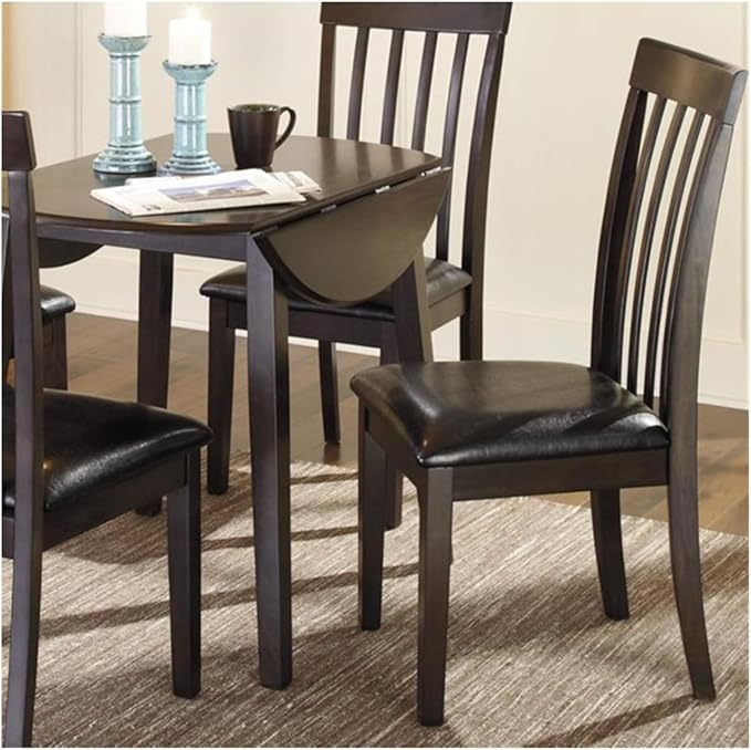 Adjustable Office Computer Chair with Armrest 1pcs Dark Brown Rake Backrest Design Wood Frame Dining Room Chair