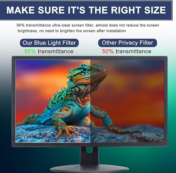 24 Anti Blue Light Anti Glare Screen Protector for Dell/HP/Acer/ViewSonic/ASUS/Aoc/Samsung/Sceptre/LG/PHILIPS/Amazon 24 16:9 Standard/Curved Monitor &ampTouchscreen Eyes Care (20.94 x 11.77 /W x