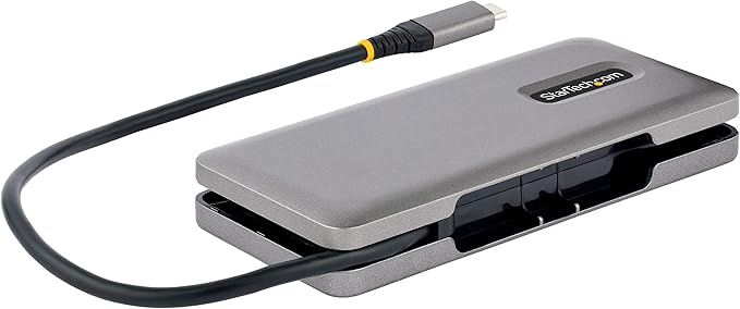 StarTech.com 4-Port USB-C Hub 4X USB-C Ports USB 3.1-10Gbps - Portable USB C Hub w/ 100W Power Delivery Pass-Through - USB Type C Hub w/ 12.6in/32cm Wrap-Around Cable - USBC Splitter (HB31CM4CPD3)