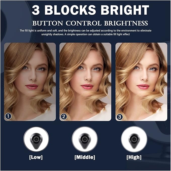 Webcam 4K 2K 1080P with Microphone Auto Focus Web Camera 3 Grades Ring Light Beautify Lighting Video for Live Broadcast Web Cam Ultra High Definition (Color : 4K) (2k)