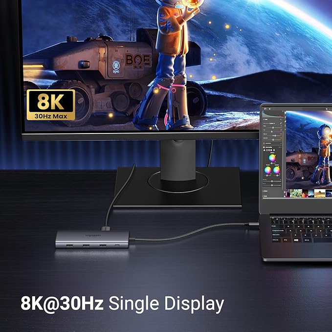 UGREEN Docking Station 10 in 1 Revodok Pro 210 USB C Dock Dual HDMI 4K@60Hz Single 8K@30Hz 100W PD 5Gbps USB C and USB A Data Ports Gigabit Ethernet SD/TF Card Reader USB Hub Compatible for HP Dell
