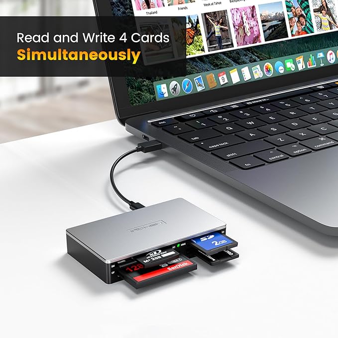 SmartMedia Card Reader Writer All-in-1 USB Universal Multi Card Adapter Slim Hub Read Smart Media xD SD SDHC SDXC UHS-I MMC MS Pro Duo CF MD Camera Flash Memory Cards For Windows Mac Linux