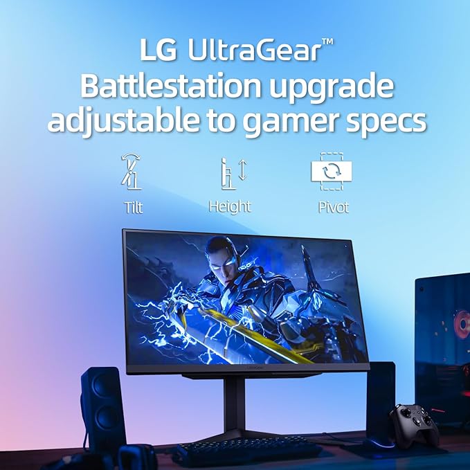 LG 27 Ultragear QHD (2560x1440) IPS Gaming Monitor 240Hz 1ms G-Sync AMD FreeSync Premium 100% sRGB HDR400 1 x DisplayPort 2 x HDMI 4-Pole HP Out DTS GP:X Tilt/Height/Pivot Stand Black