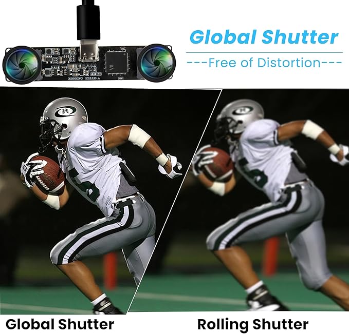 3D Stereo USB Camera 120fps Global Shutter Printer USB Camera Module with 120 Degree No Distortion Synchronization Dual Lens PC Computer Camera Plug and Play for Raspberry Pi Mac Linux Windows