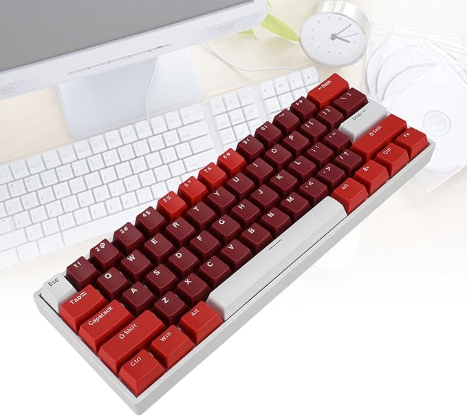 Yoidesu Mechanical Keyboard USB C Wired Gaming Keyboard Ham Theme Keycap RGB Backlit 61 Keys Blue Switch Computer Keyboard for Wins 2000 ME for Vista