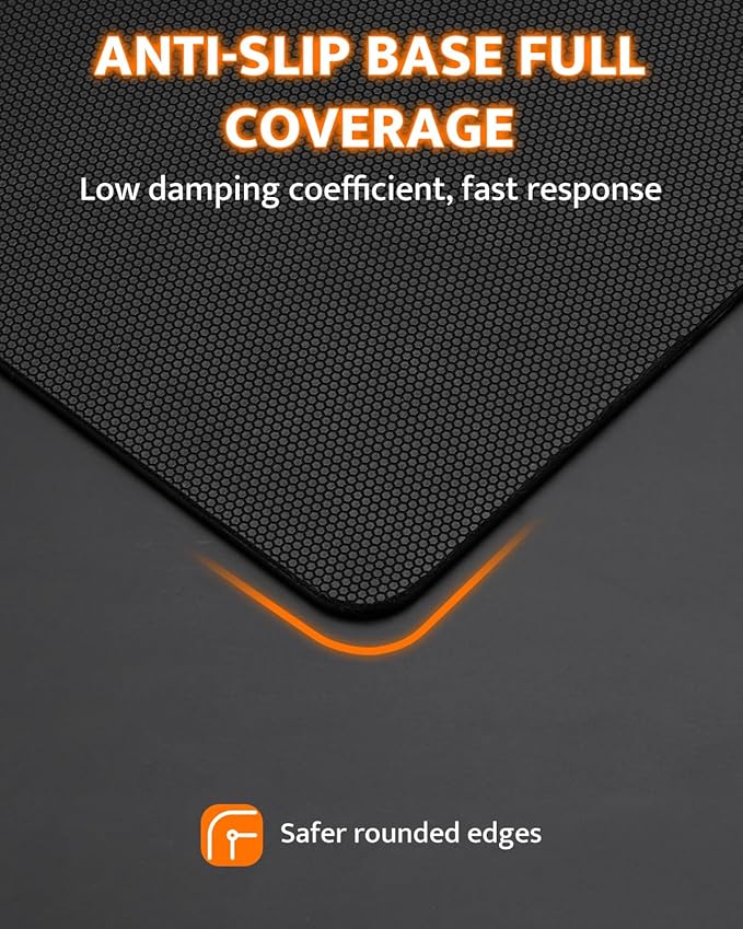 darkFlash Glass Mouse Pad 11.8×10.2 Inch Ultra-Smooth Tempered Surface Precision Tracking Anti-Slip Rubber Base Durable Etched Finish Ideal for Gaming &amp Work (White)