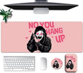 Large Mouse Pad Set Desk Mat + Elbow Rest Pad + Coaster Easy Typing Pain Relief Ergonomic Arm Rest Pad with Memory Foam Extended Desk Pad Anti-Slip Rubber Base for Office Home Pink Ghostface