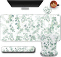 Desk Mat Set + Keyboard and Mouse Pad with Wrist Rest Support4-in-1 Large Mousepad Computer Mats for Desktop Home &amp Office -Eucalyptus