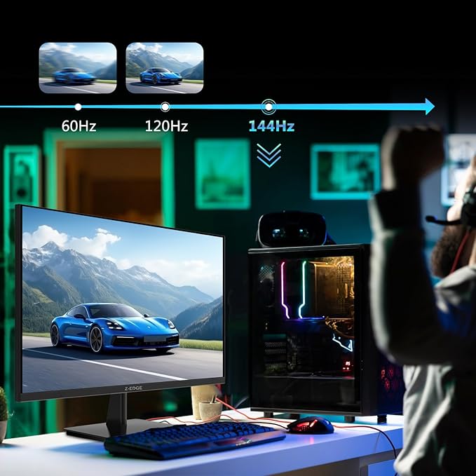 4K Monitor Z-Edge 28 inch IPS Monitor UHD 3840x2160 IPS Computer Monitor 300 cd/m² 144Hz Refresh Rate 1ms MPRT Response Time U28I4K Ultra-Thin Bezel