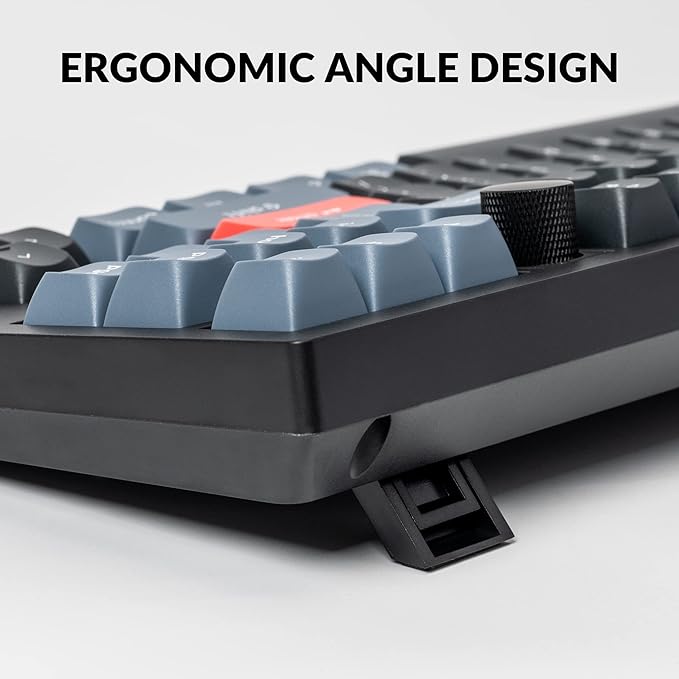 Keychron V3 Wired Custom Mechanical Keyboard Knob Version TKL QMK/VIA Programmable with Hot-swappable Keychron K Pro Brown Switch Compatible with Mac Windows Linux Carbon Black (Non-Transparent)