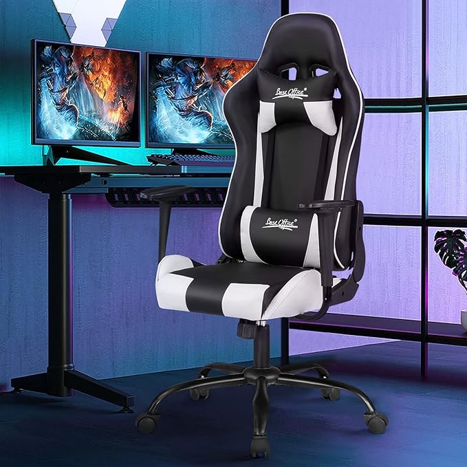 Silla Gamer Chair - Adults &amp Kids PC Gaming Recliner with Headrest &amp Lumbar Support