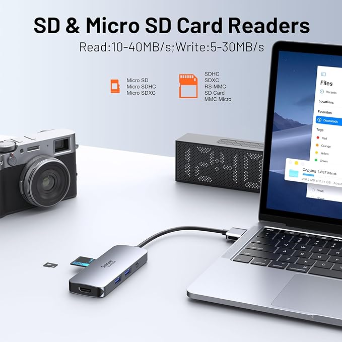 Selore Docking Station for MacBook Pro Air USB C Hub for MacBookDual HDMI Adapter for USB for MacBookDocking Station Dual Monitor for MacBook Pro Air with Dual HDMIUSB C2 USB APDSD/TF Reader