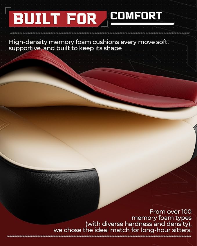 GTPLAYER Gaming Chair Computer Chair with Footrest and Lumbar Support for Adults 360°-Swivel Big &amp Tall Reclining Seat for Office or Gaming (Wine Red)
