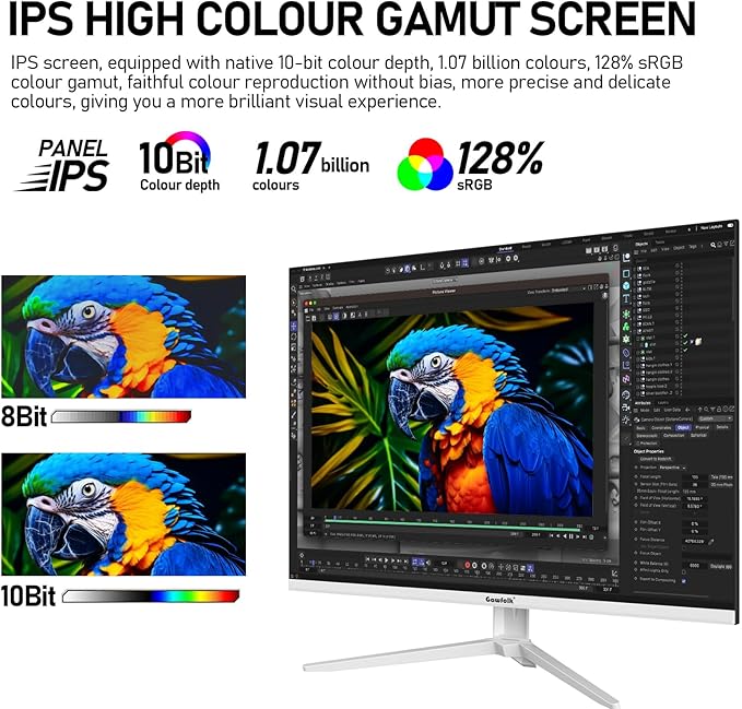 Gawfolk 28 inch UHD 4K Computer Monitor IPS Ultra HD (3840×2560p) Screen 3:2 10Bit 1.07 Billion Colours 128% sRGB Built-in Speakers 178° Wide Viewing Angle DisplayPort HDMI White