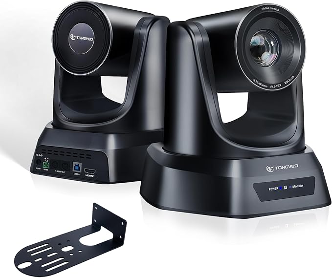 TONGVEO Conference Room PTZ Camera System with 20X Optical Zoom AI Auto Tracking 1080P 60fps HDMI USB Webcam for Church Streaming Online Video ConferenceCompatible with Zoom OBS Easy Setup